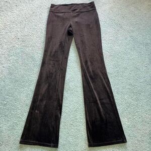 Black Velvety Flare Leggings